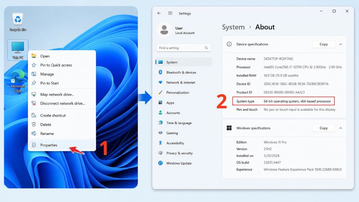 Các kiểm tra phiên bản hệ điều hành trên Windows