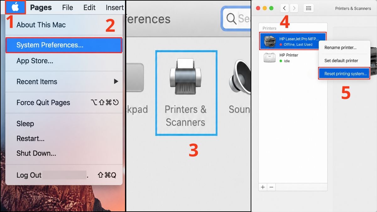 Reset máy in trên macOS để khắc phục lỗi