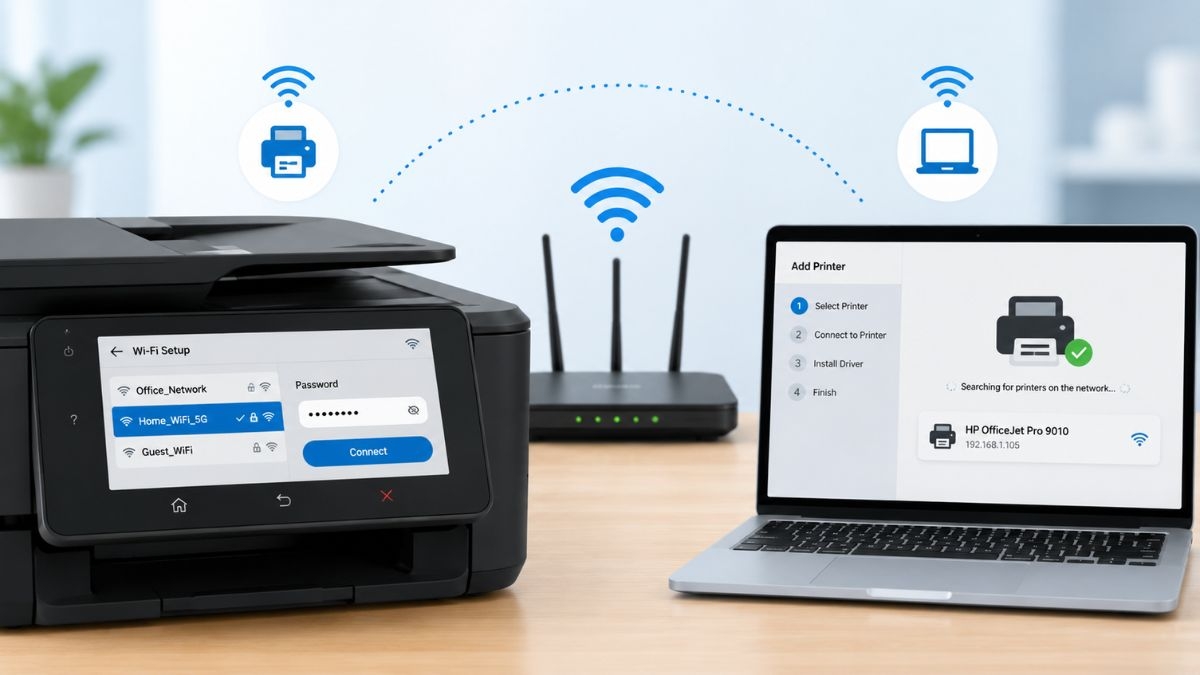 Máy in và máy tính cần kết nối cùng Wi-Fi