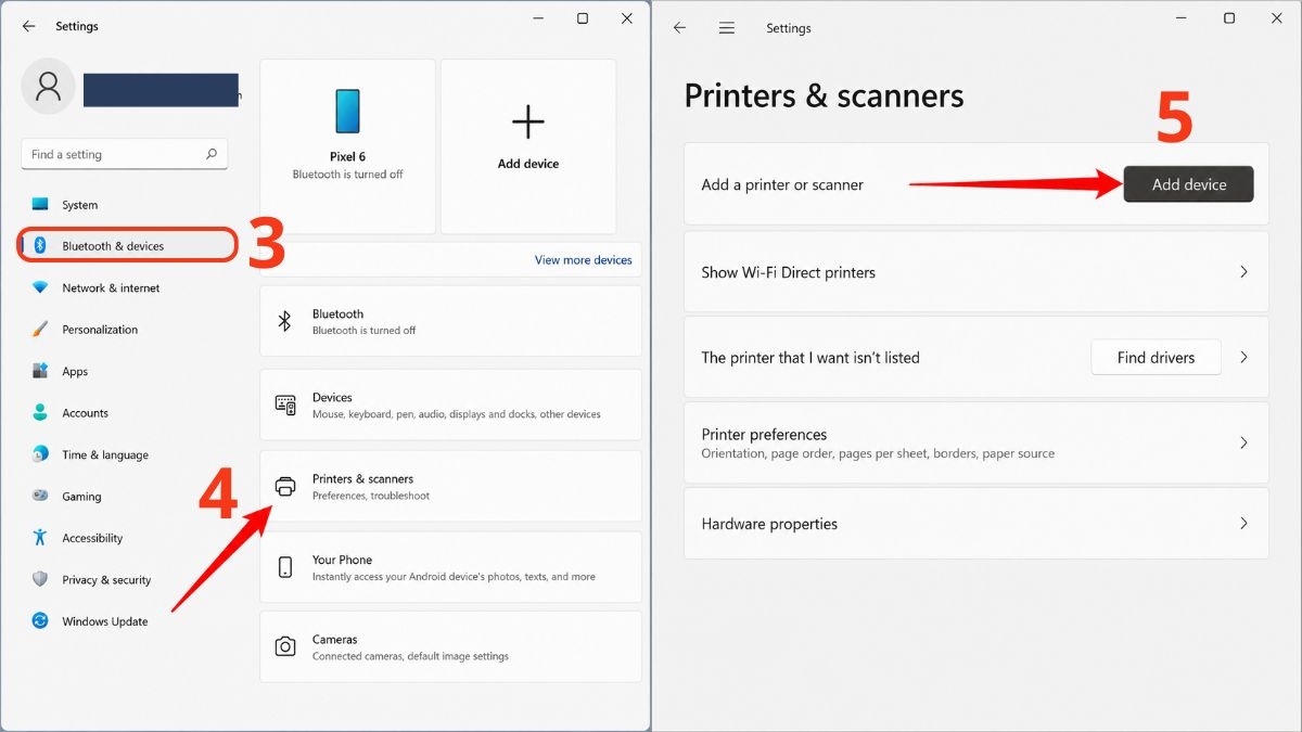 Các bước thêm máy in trên hệ điều hành Windows 11