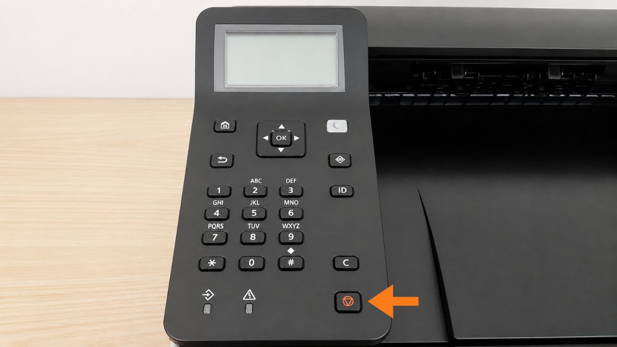 Nút dừng lệnh in trên máy in Laser Canon 236DW