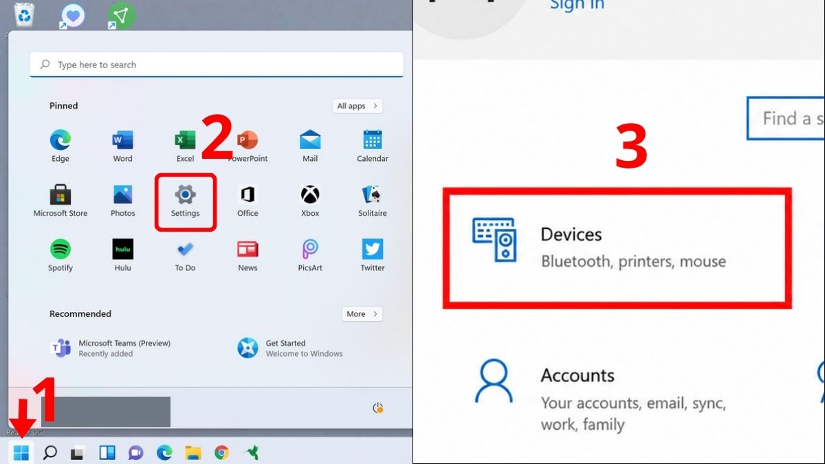 Truy cập vào Devices