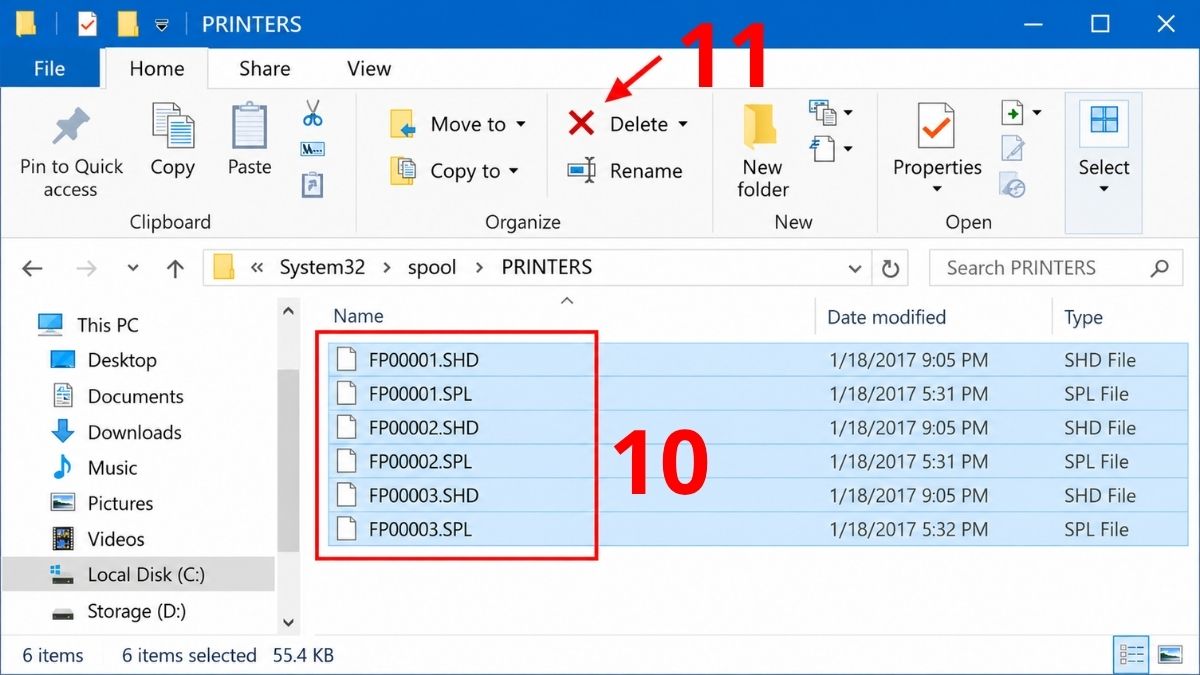 Xóa toàn bộ tệp dữ liệu trong file