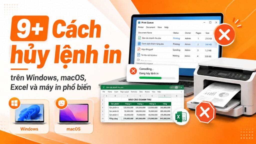 cách hủy lệnh in trên windows macos excel 36