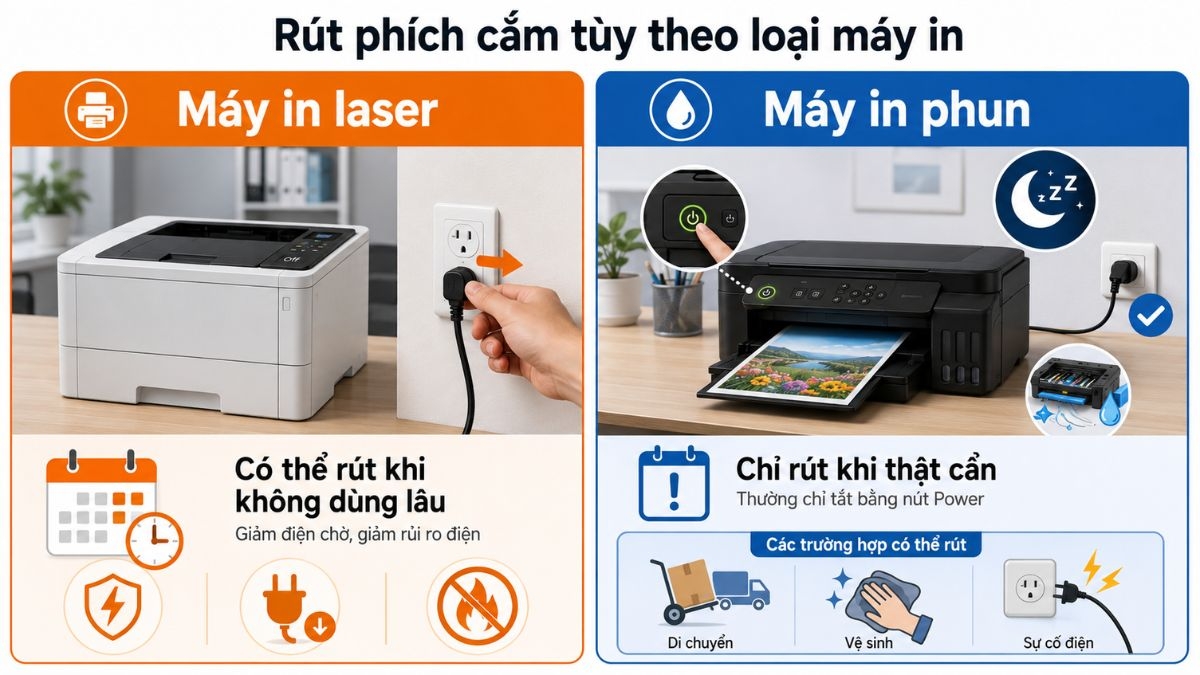 Việc rút phích cắm cần phải cân nhắc kỹ