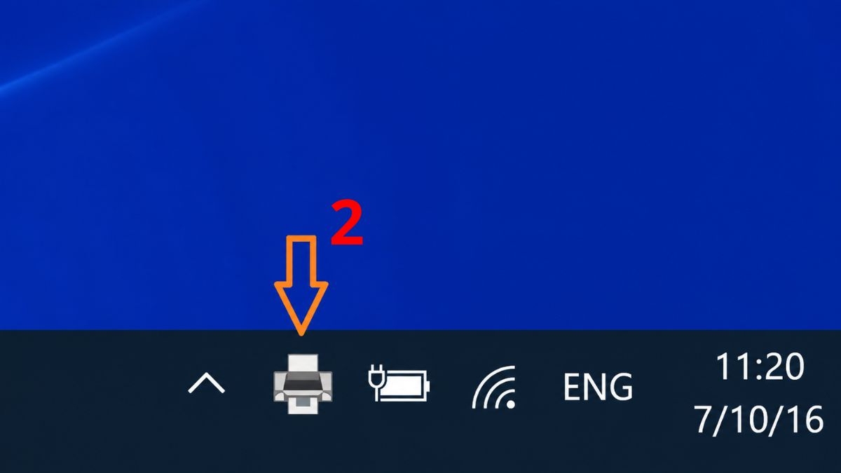 Nhấp biểu tượng máy in trên Taskbar